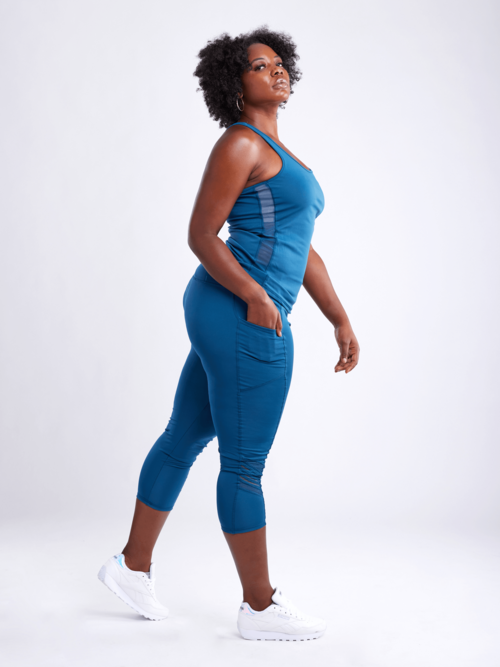 High-Waisted Pilates & Yoga Leggings with Side Pockets & Mesh detail