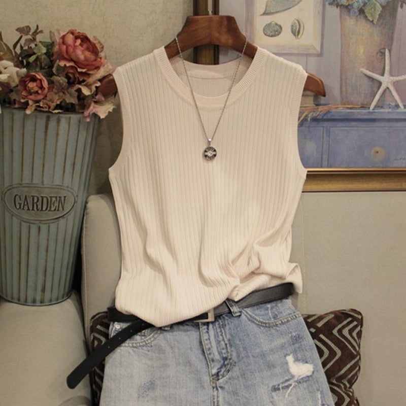 Basic Ribbed Blouse Chloe