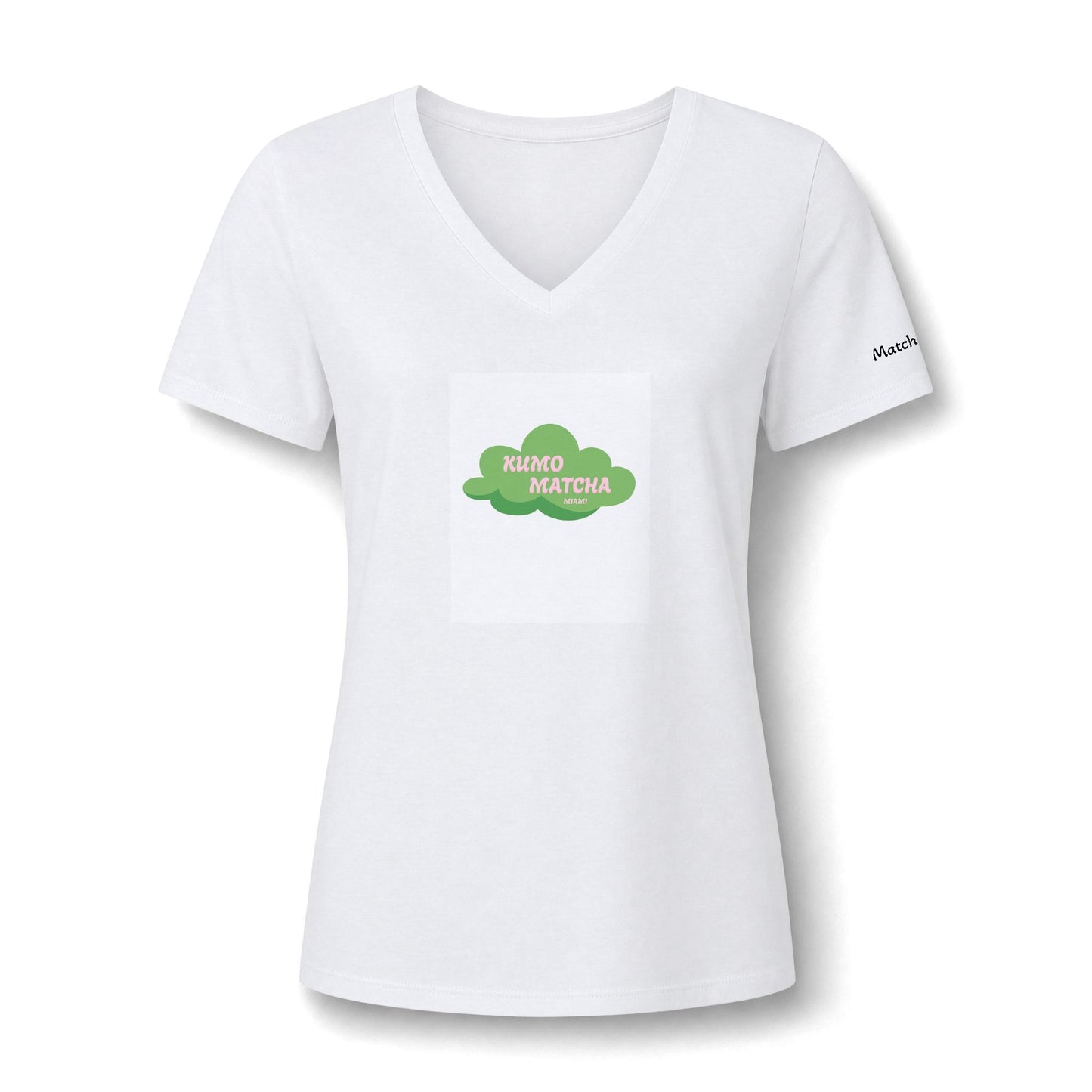 Matcha Milk Tea V-Neck Tee — Kumo Matcha Boba Graphic