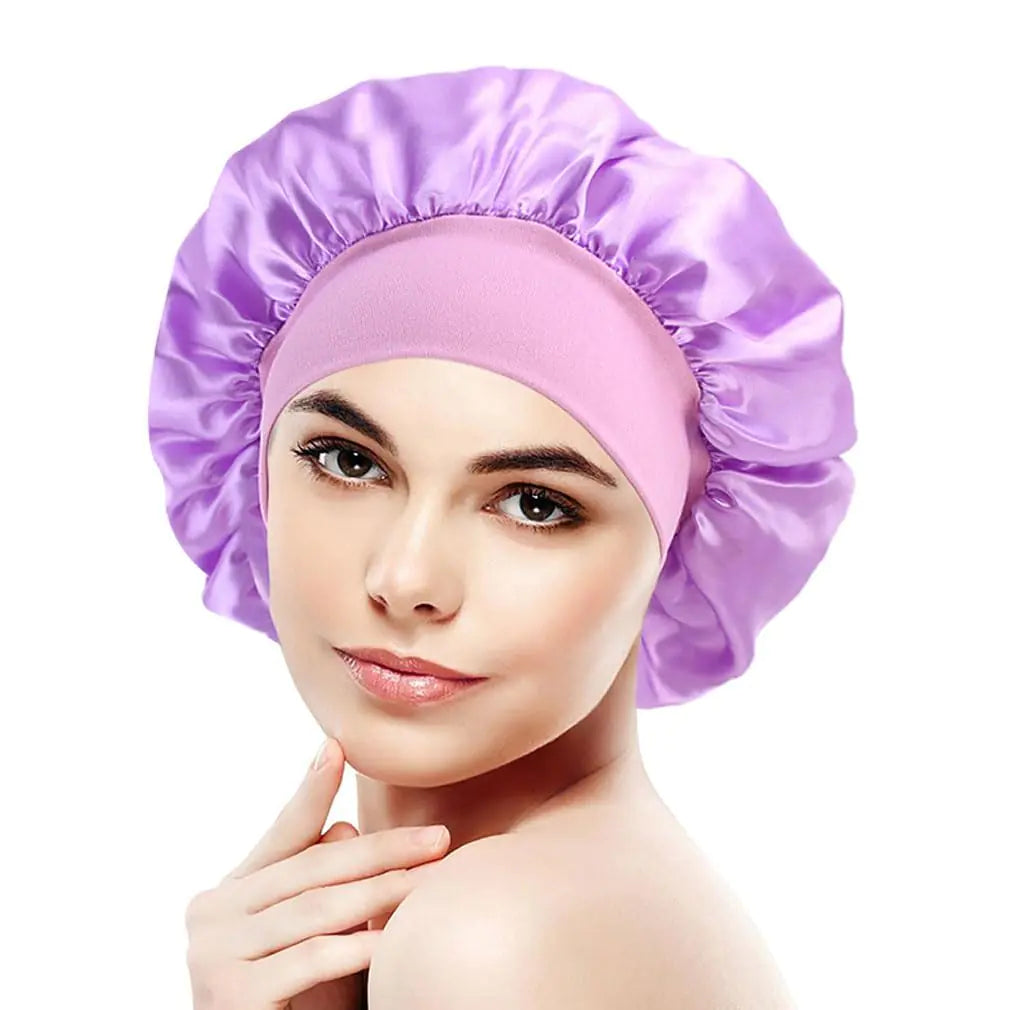 Satin Bonnet for Curly Hair Bonnet Silk Bonnet for Sleeping Women Sleep Cap Silk Night Cap Large Sleep Bonnet Hat Purple