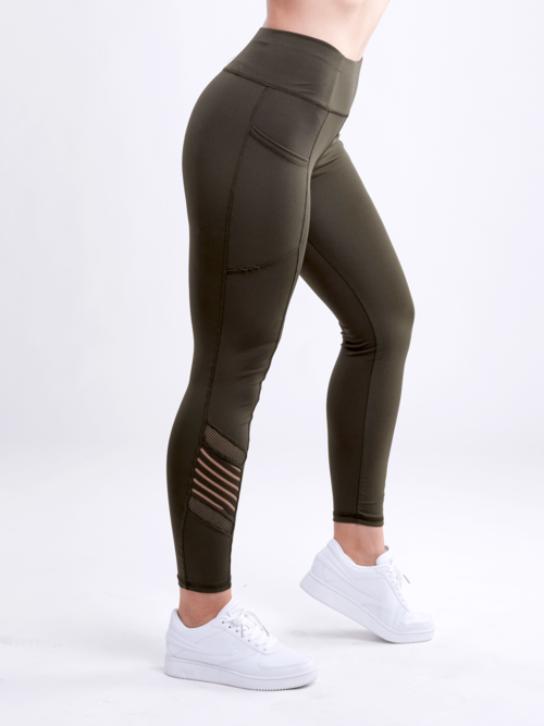 High-Waisted Pilates & Yoga Leggings with Side Pockets & Mesh detail